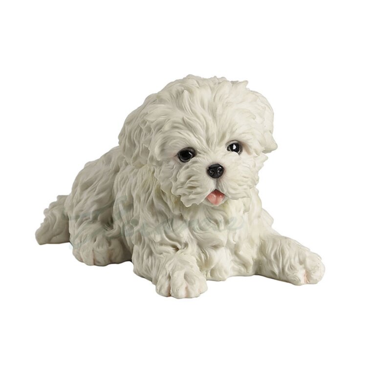 maltese puppy statue